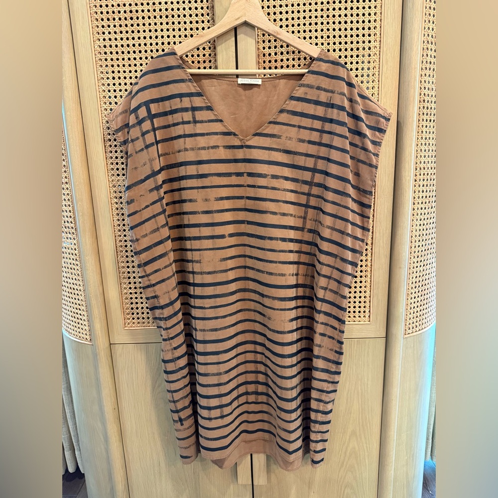 RARE Jesse Kamm Windowpane Plaid Sleeveless Oversized Shift Dress